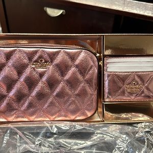 *BOGO FREE* NWT Kate Spade Glimmer Quilted Metallic Boxed Crossbody Set